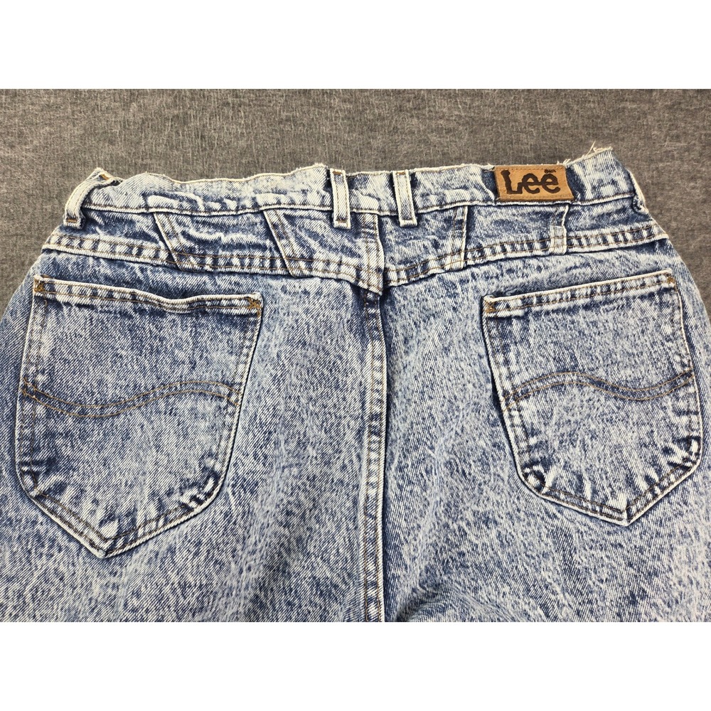 Lee Jeans Women 18 MED Blue Acid Wash High Waist Tapered Leg Vintage 90s USA - Picture 3 of 8